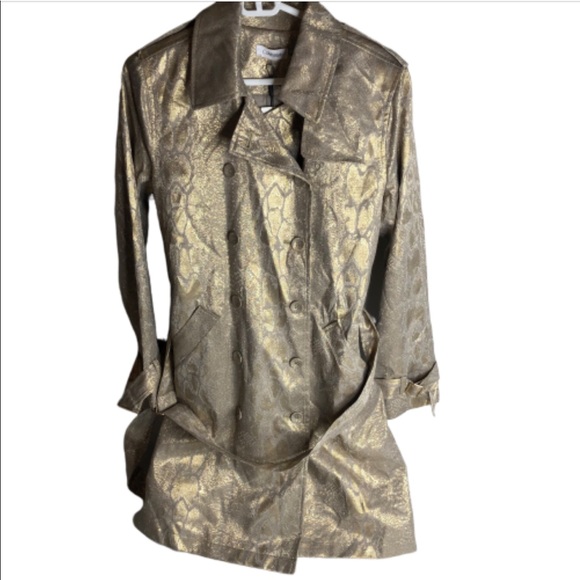 NWT Calvin Klein size small gold shimmery jacket - Picture 2 of 8
